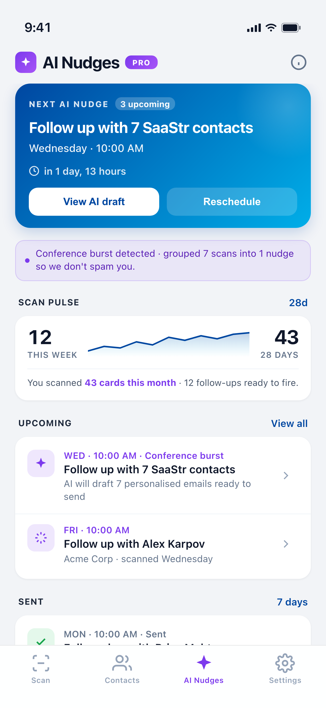 AI follow-up nudges