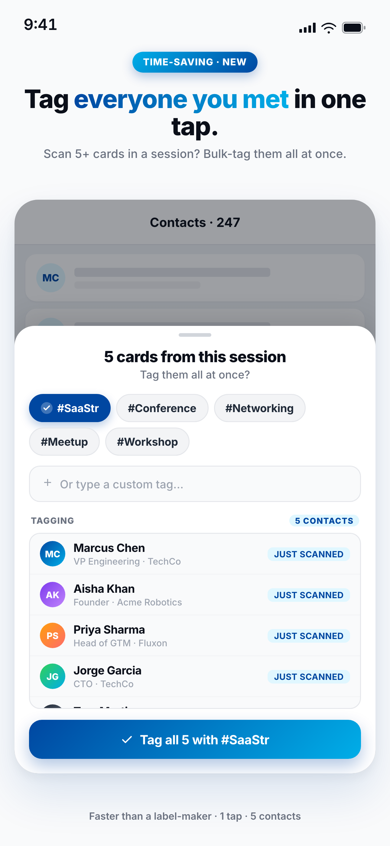 Conference burst tagging detected after scanning multiple cards